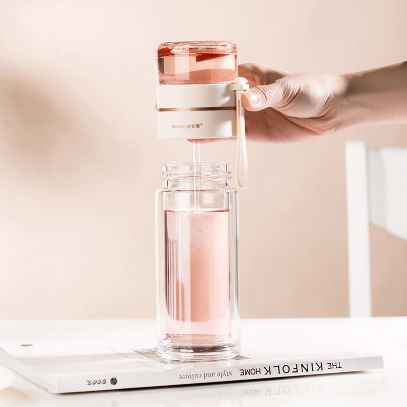 Tea Infuser Filter Glass Water Bottle