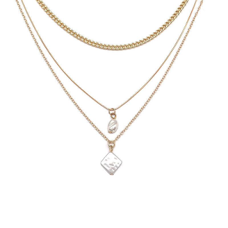 Golden Retro Multi-layer Pearl Necklace