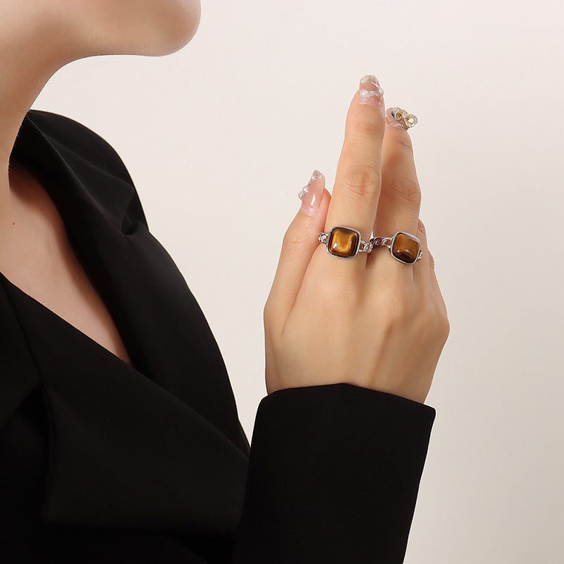Natural Stone/ Tiger's Eye Stone Ring
