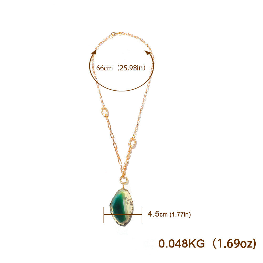 Green Agate Stone Necklace