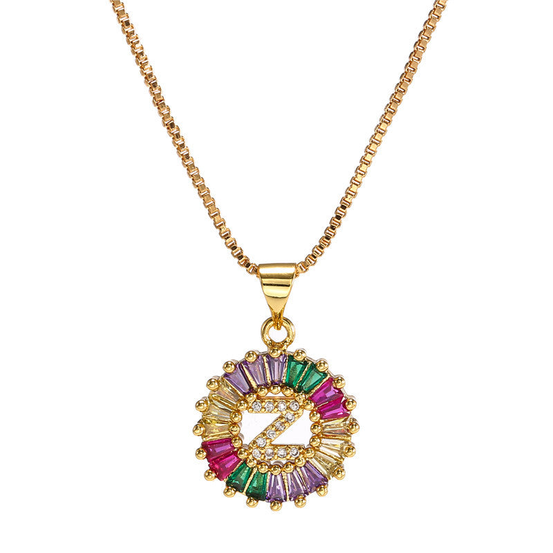 Rainbow Initial Necklace