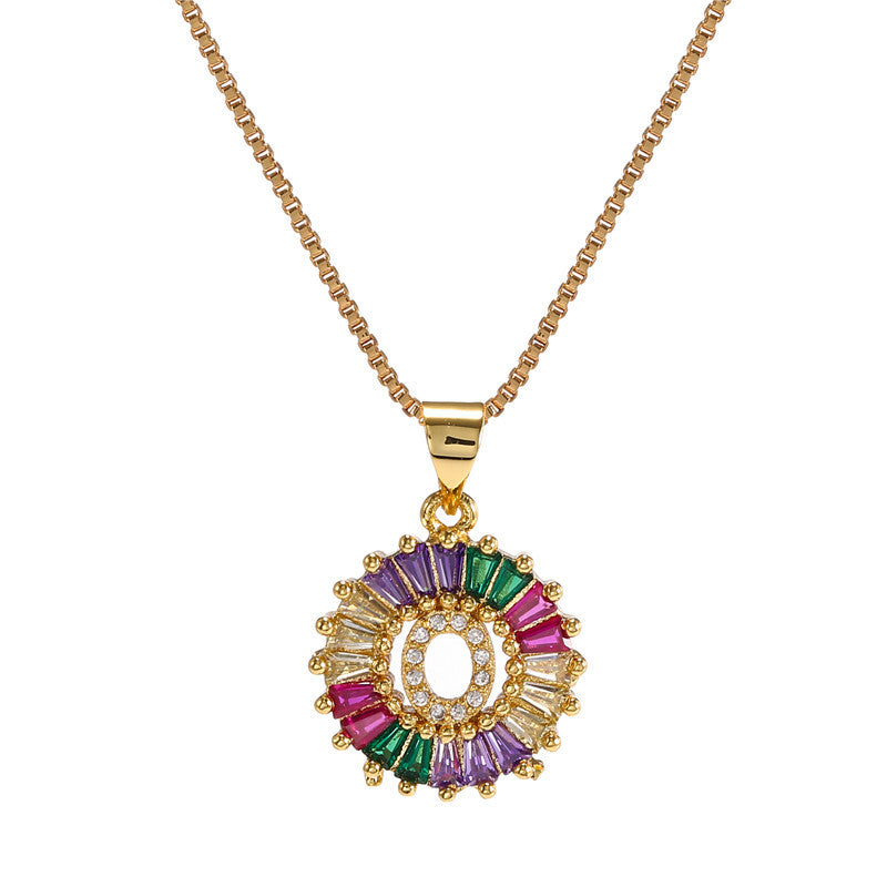 Rainbow Initial Necklace