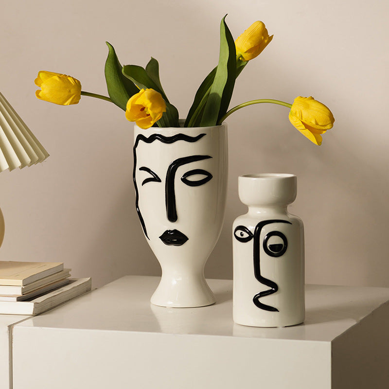 Ceramic Line Art Vase