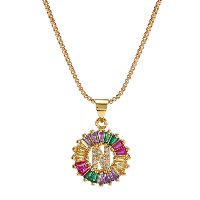 Rainbow Initial Necklace