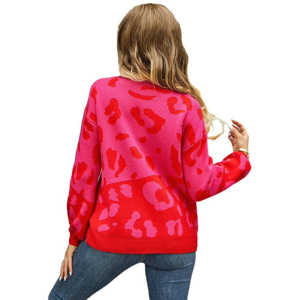 Two-Toned Leopard Print Sweater