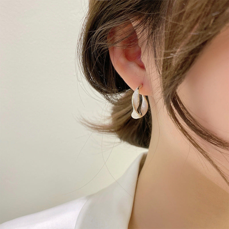 Shimmer Ribbon Hoop Earrings