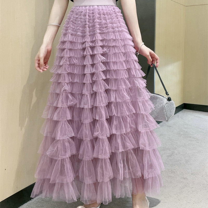 Ruffle Layered Maxi Skirt