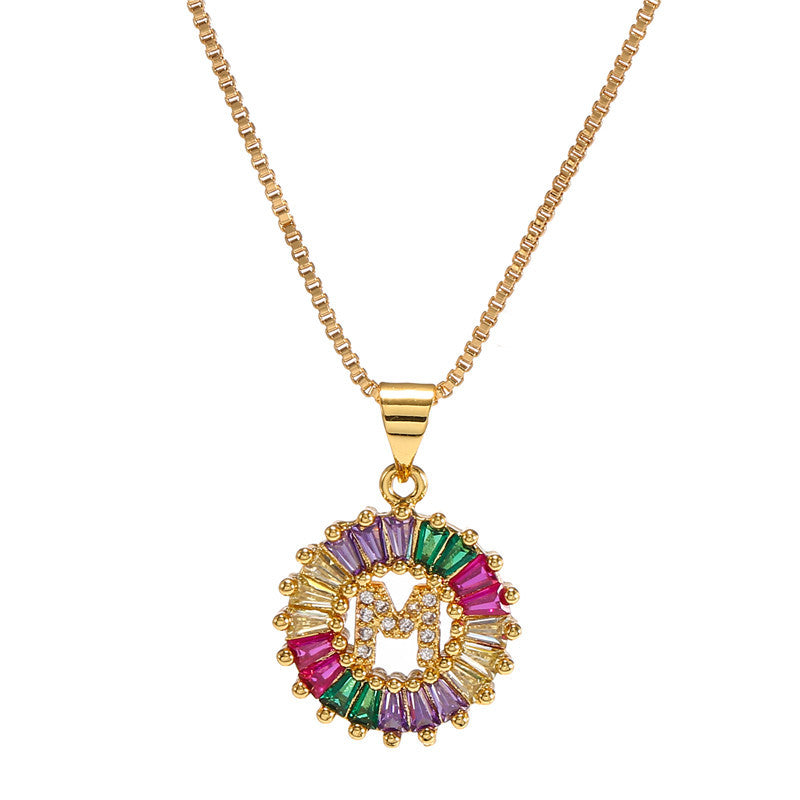 Rainbow Initial Necklace