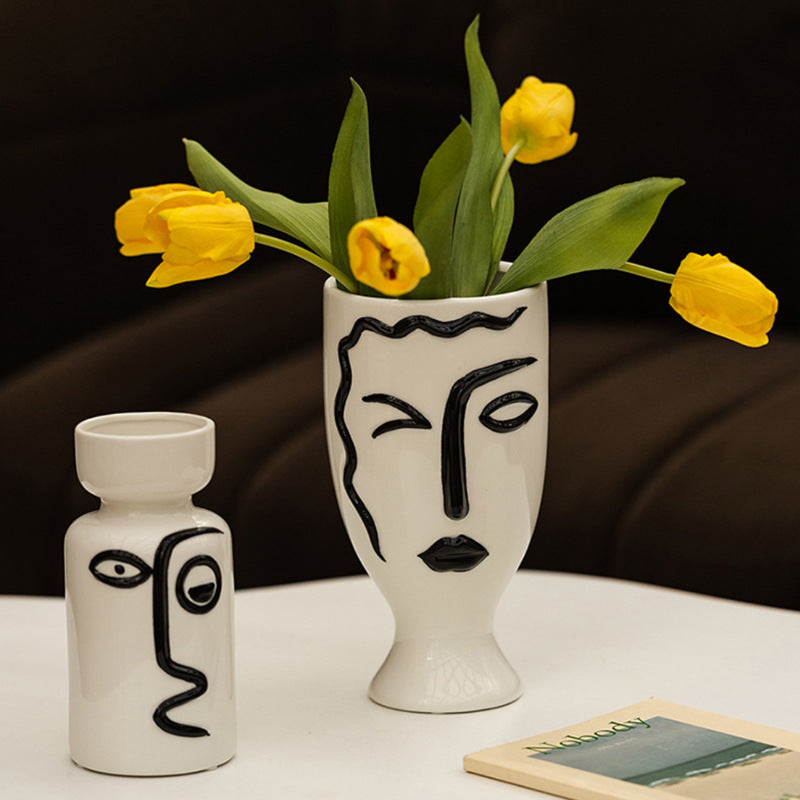 Ceramic Line Art Vase