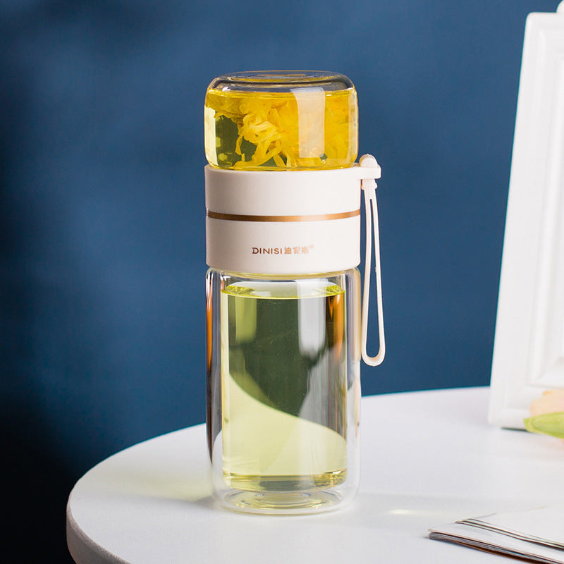 Tea Infuser Filter Glass Water Bottle
