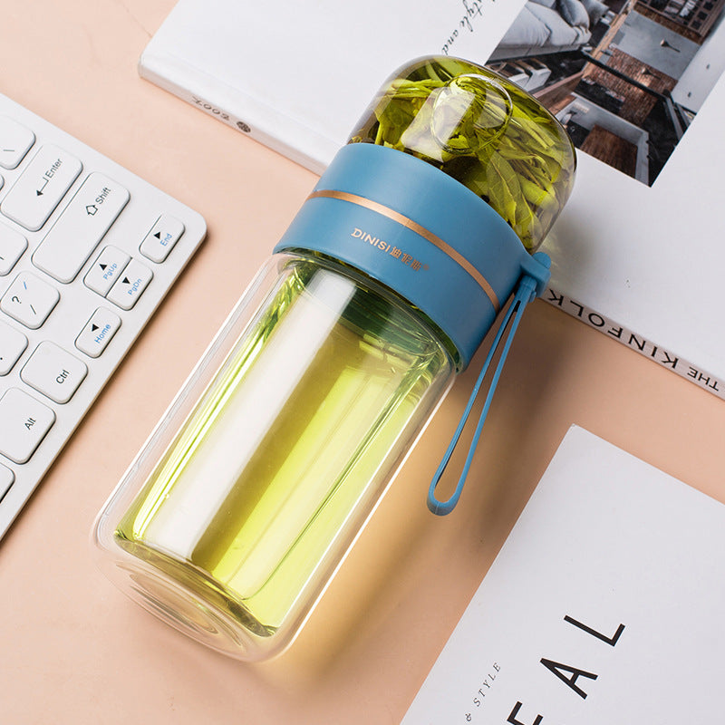 Tea Infuser Filter Glass Water Bottle