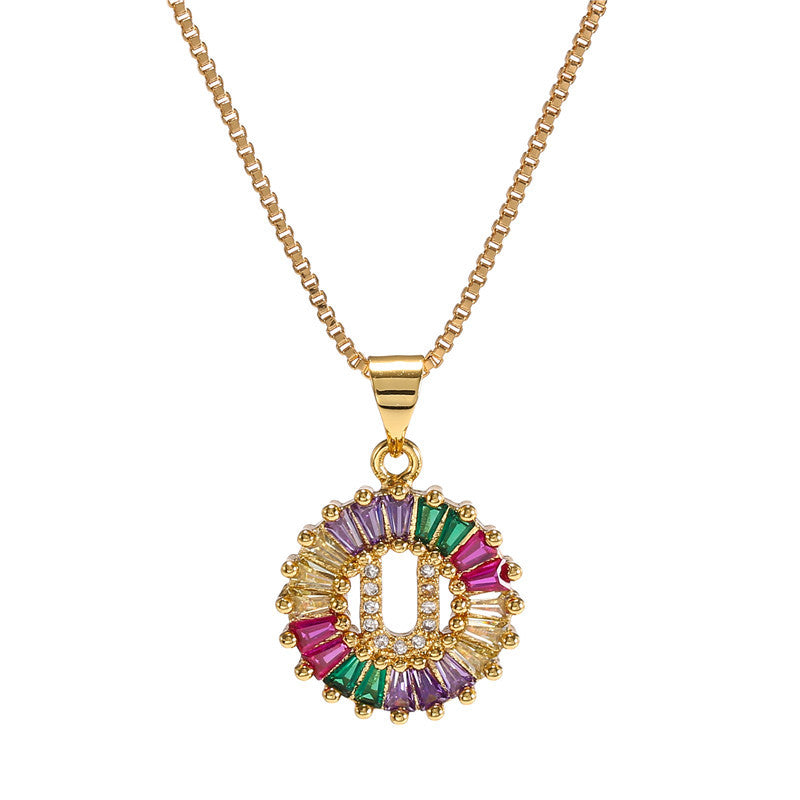 Rainbow Initial Necklace