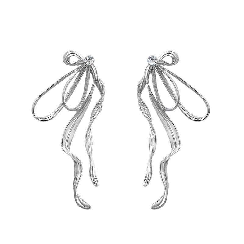 Silver Bow Earrings