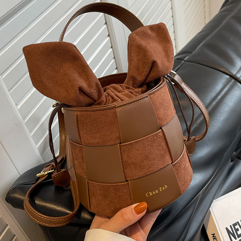 Woven Bucket Bag Purse