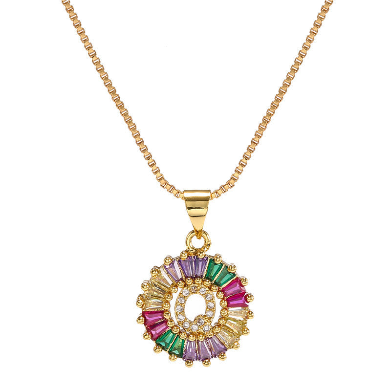 Rainbow Initial Necklace