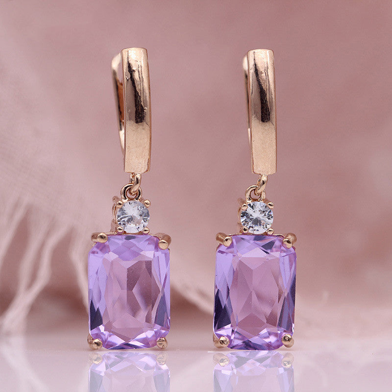 Square Crystal Drop Earrings