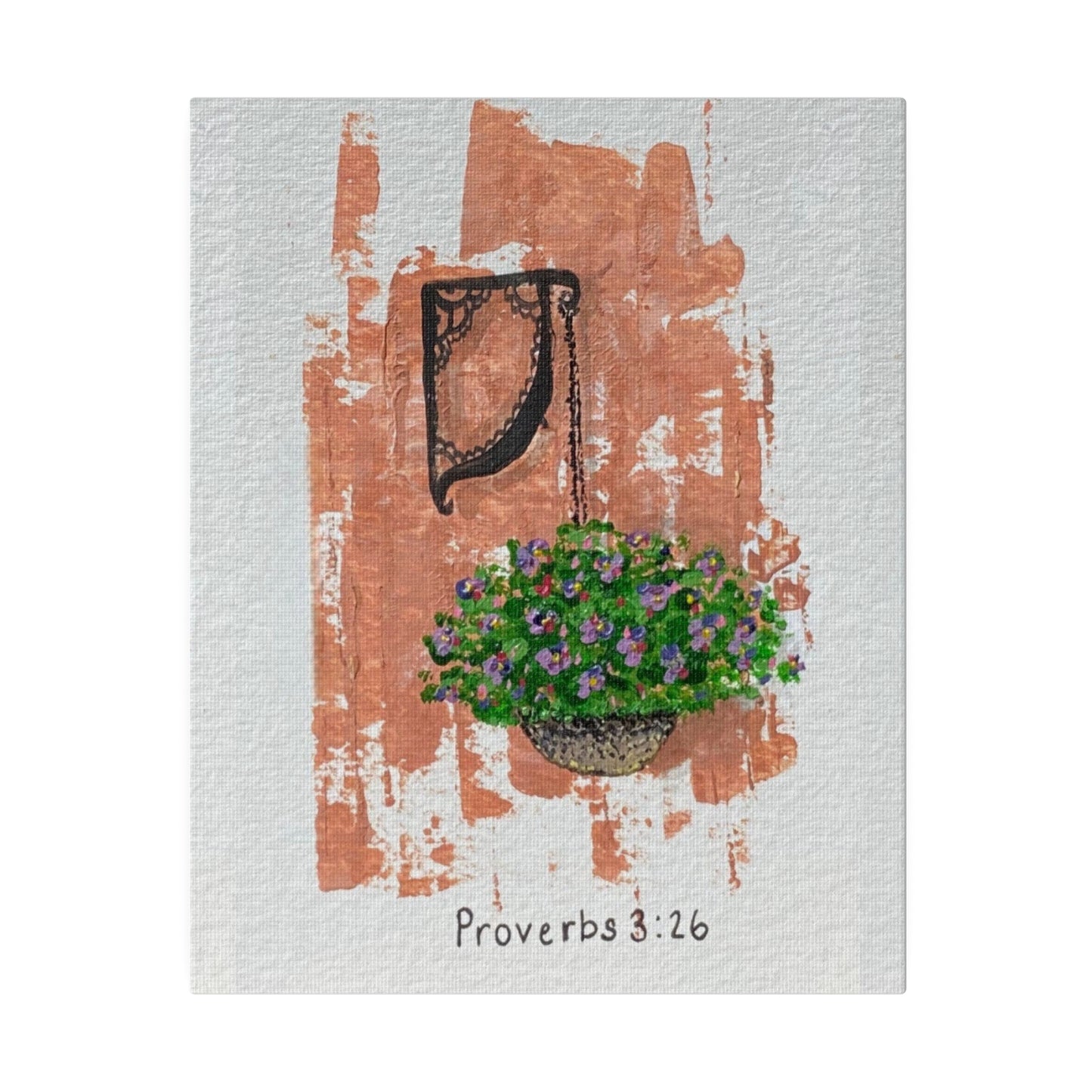 Proverbs 3:26 Flower Basket, Matte Canvas, Stretched, 0.75"