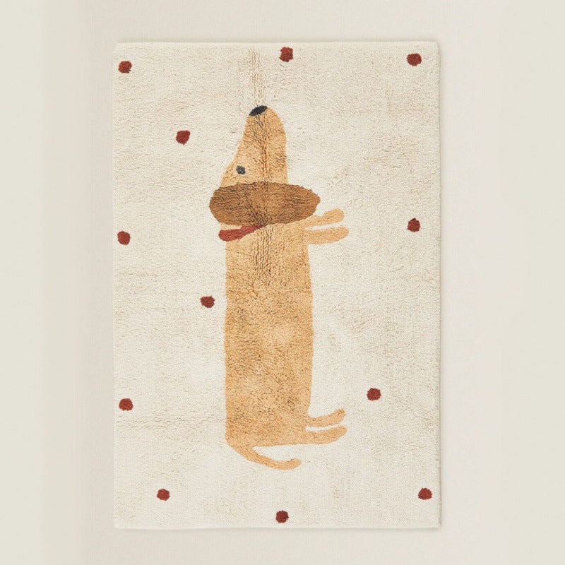 Minimalist Plush Rug Dachshund/Stars/Nature/Boho
