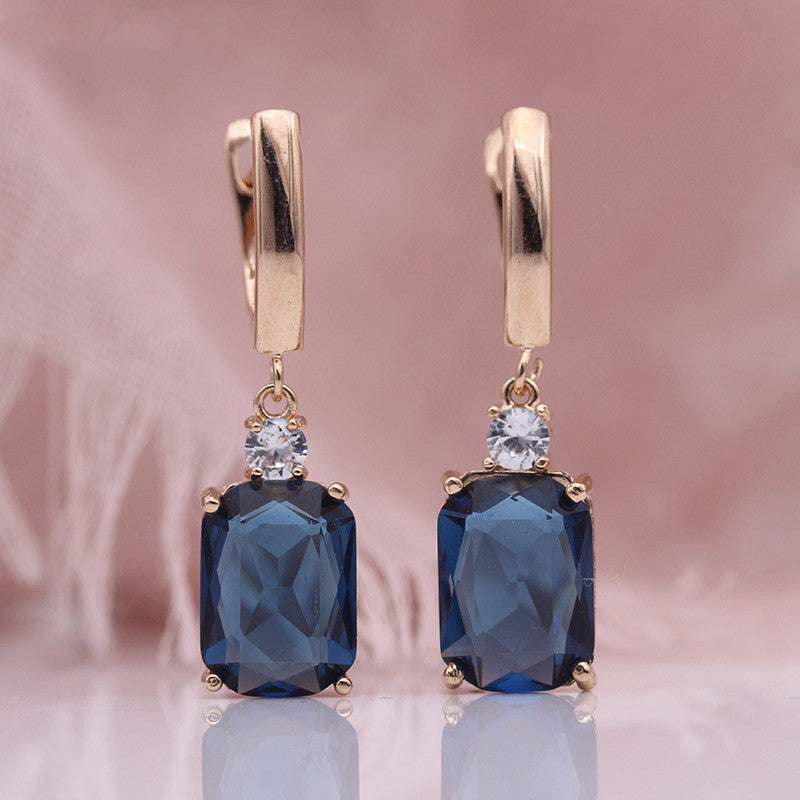 Square Crystal Drop Earrings