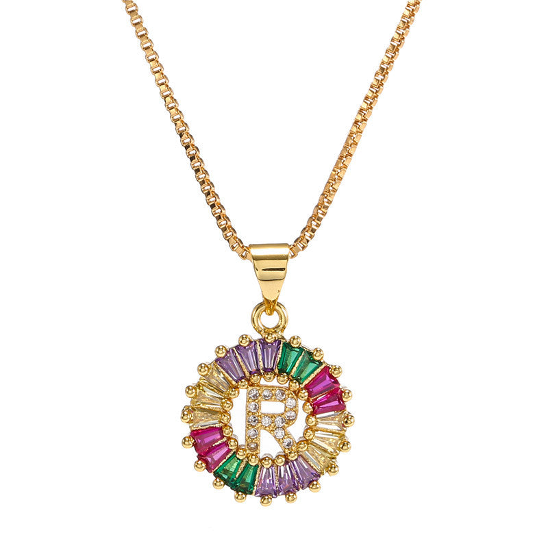 Rainbow Initial Necklace