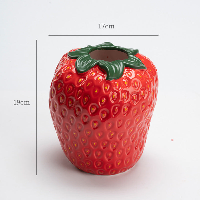 Ceramic Strawberry Vase
