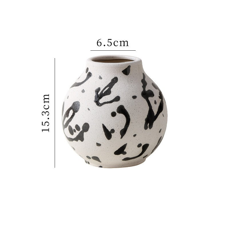 Nordic Animal Print Simple Ceramic Vase
