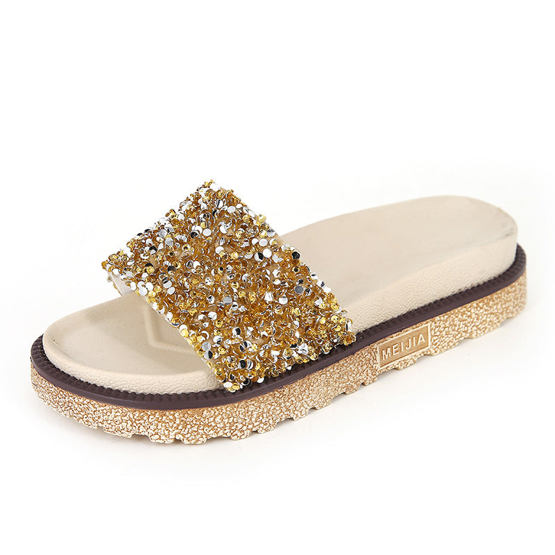 Beaded Strap Flat Sandal