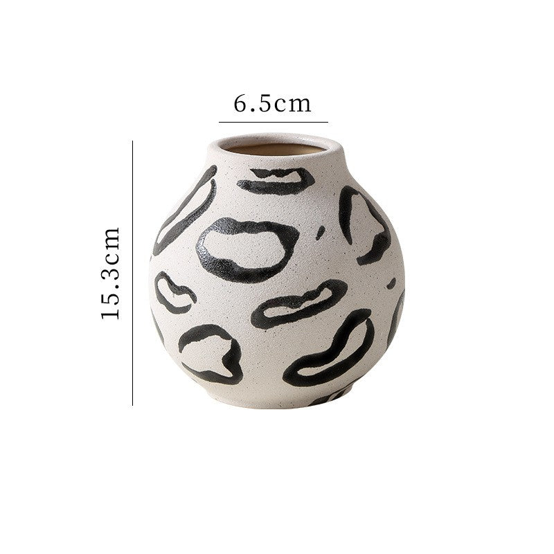 Nordic Animal Print Simple Ceramic Vase