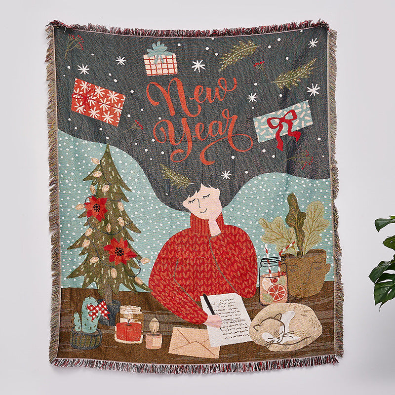 Christmas, Winter, New Years Fringe Blanket