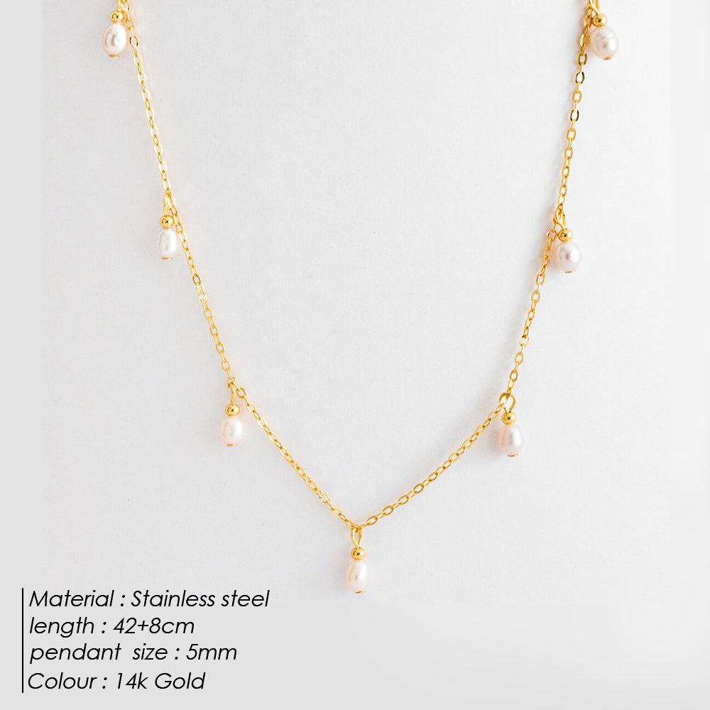 Teardrop Pearl Tassel Necklace