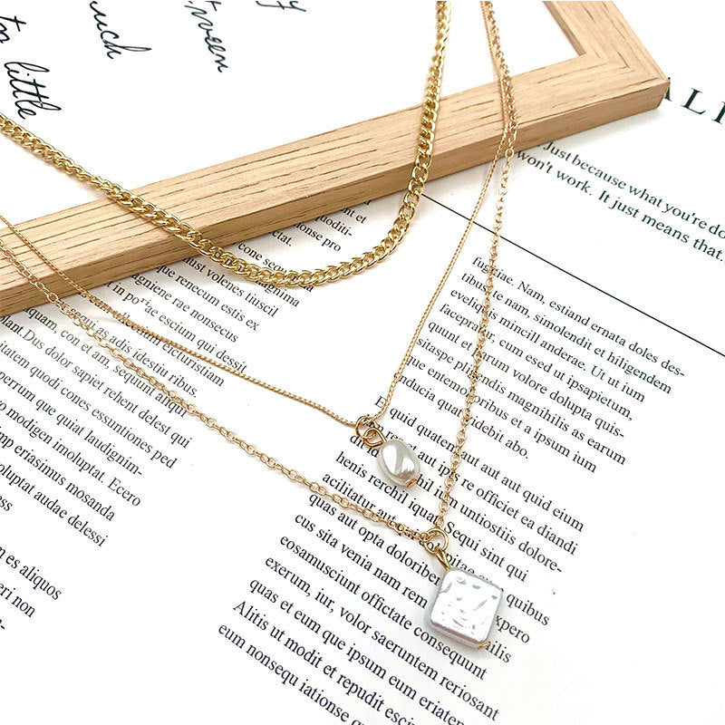 Golden Retro Multi-layer Pearl Necklace