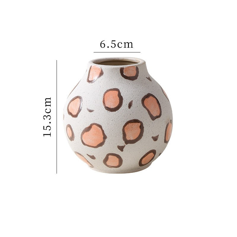 Nordic Animal Print Simple Ceramic Vase