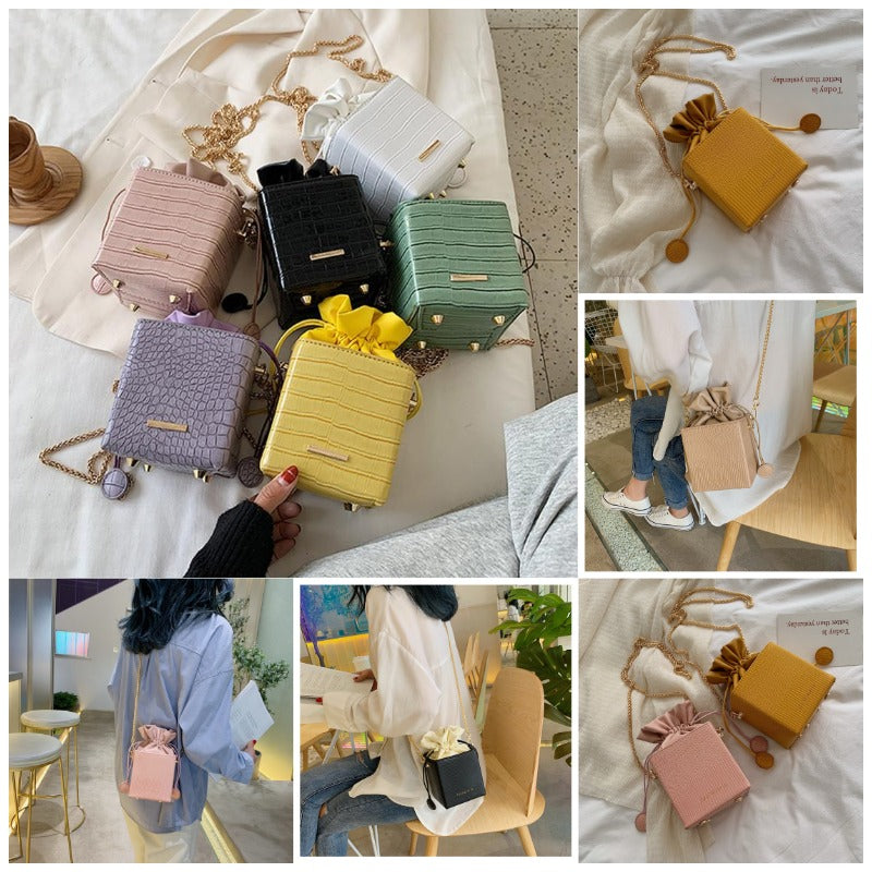 Square Bucket Bag Chain Purse