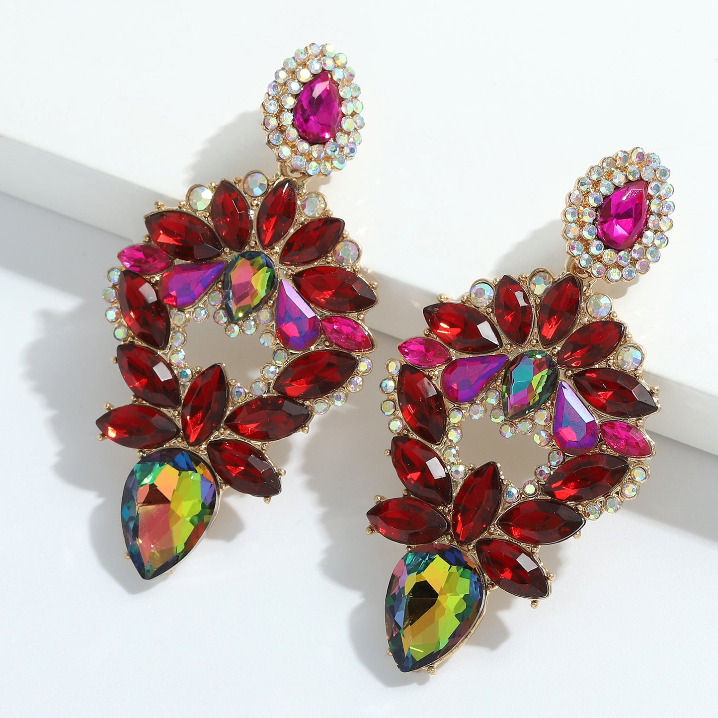 Jewel Encrusted Chandelier Earrings