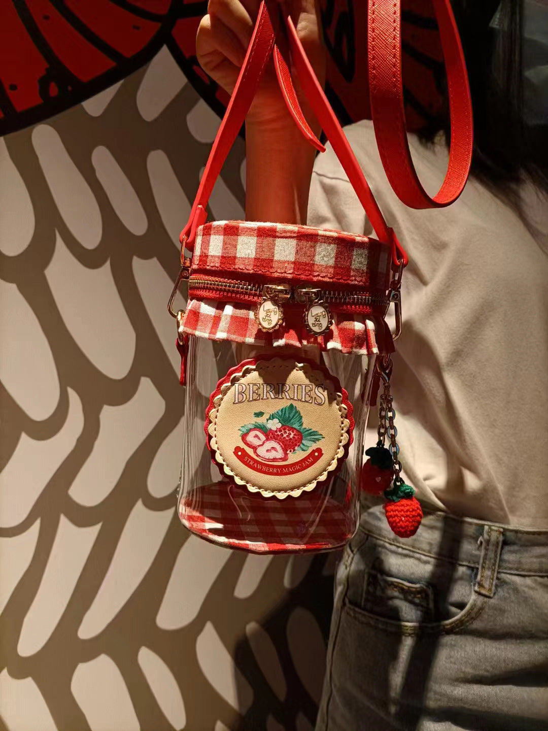 Strawberry Jam Transparent Crossbody Purse