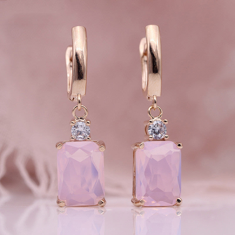 Square Crystal Drop Earrings