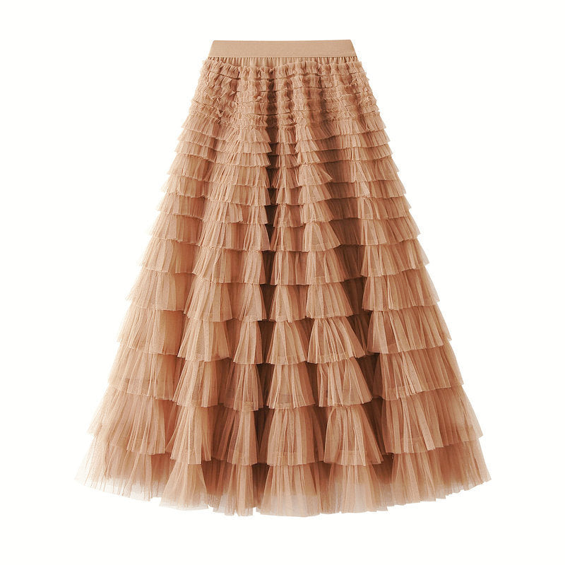 Ruffle Layered Maxi Skirt
