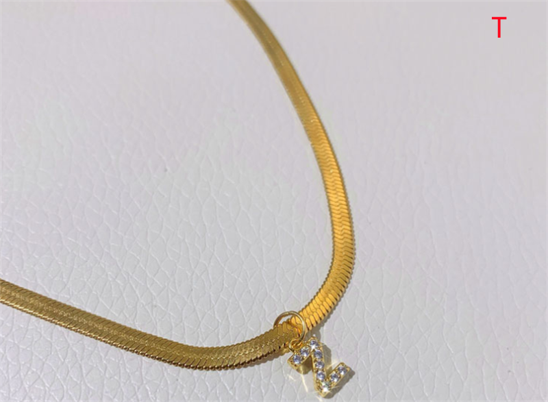 Gold Minimalist Tiny Initial Necklace
