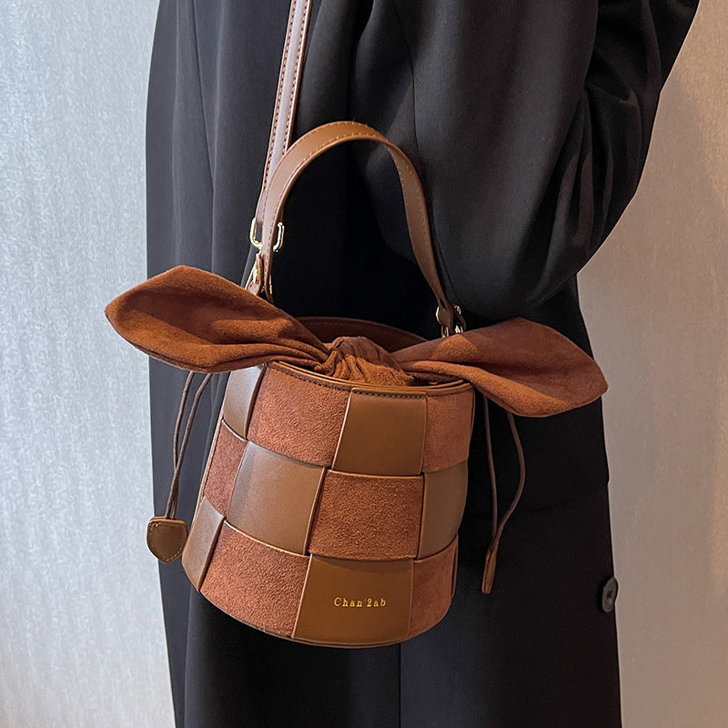 Woven Bucket Bag Purse