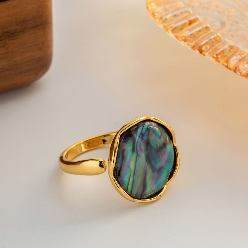 Gold Abalone Shell Ring