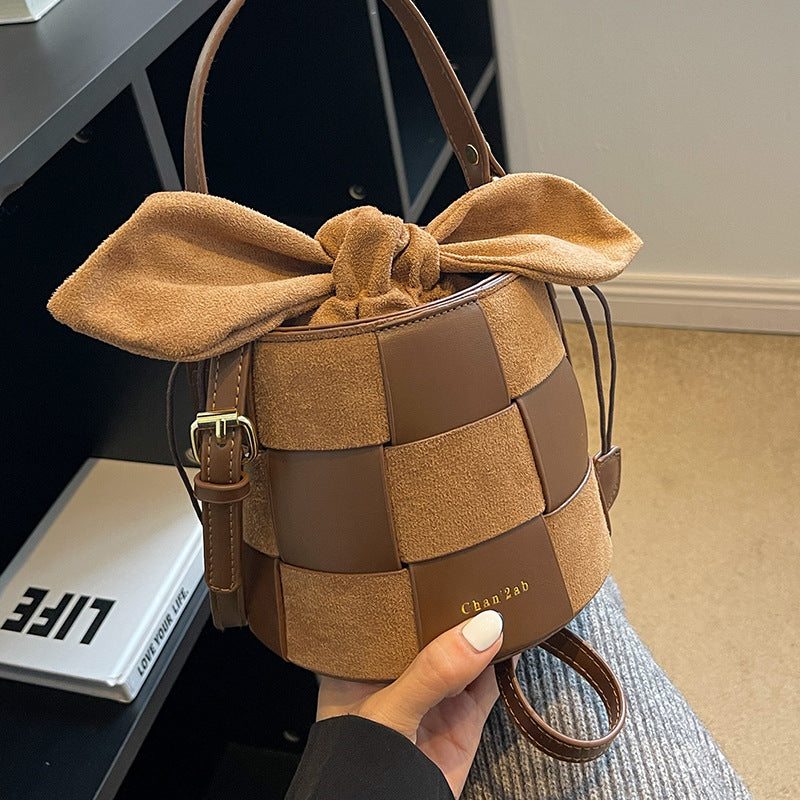 Woven Bucket Bag Purse
