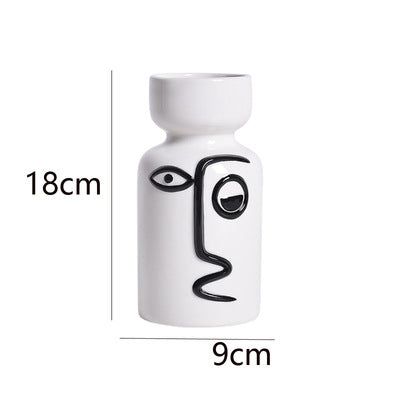 Ceramic Line Art Vase