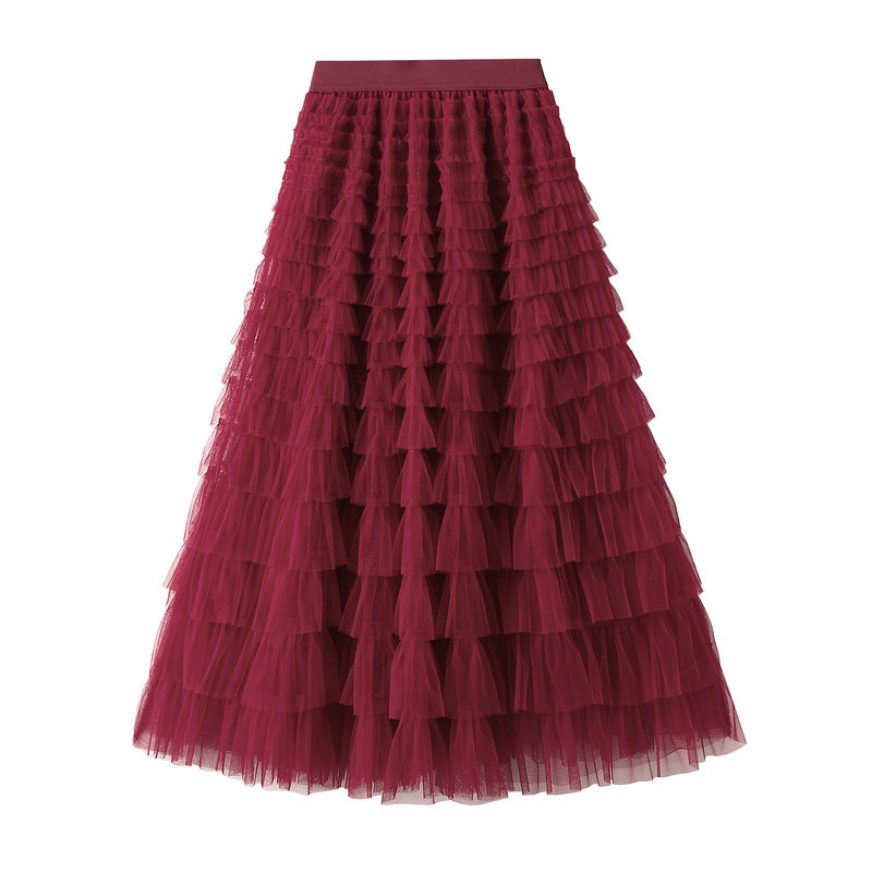 Ruffle Layered Maxi Skirt