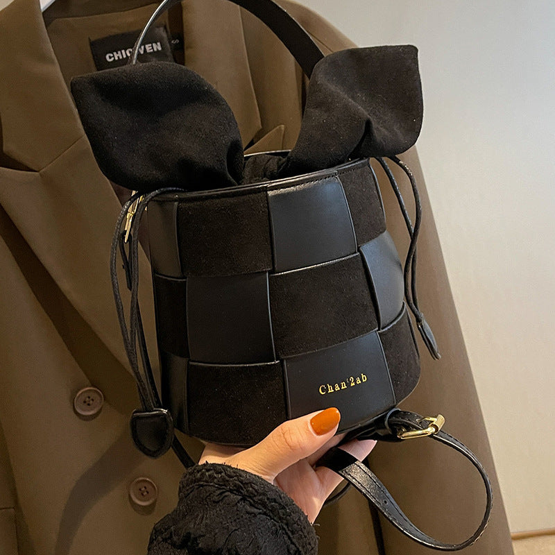 Woven Bucket Bag Purse