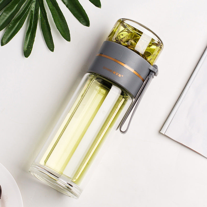 Tea Infuser Filter Glass Water Bottle