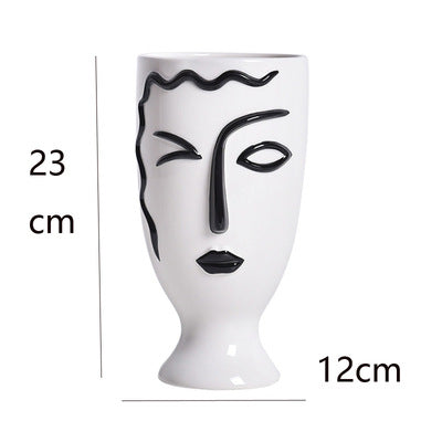 Ceramic Line Art Vase