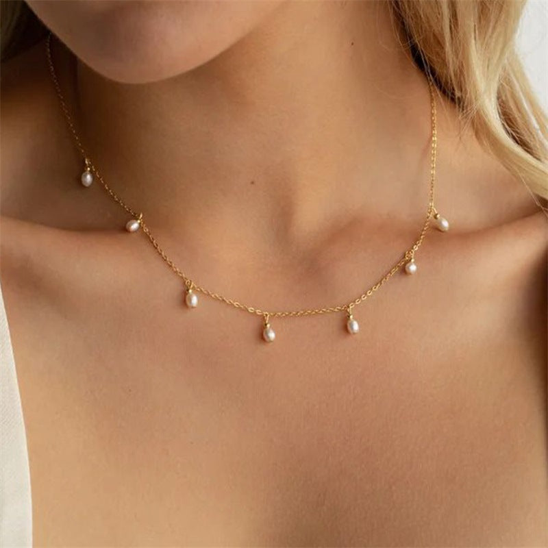 Teardrop Pearl Tassel Necklace