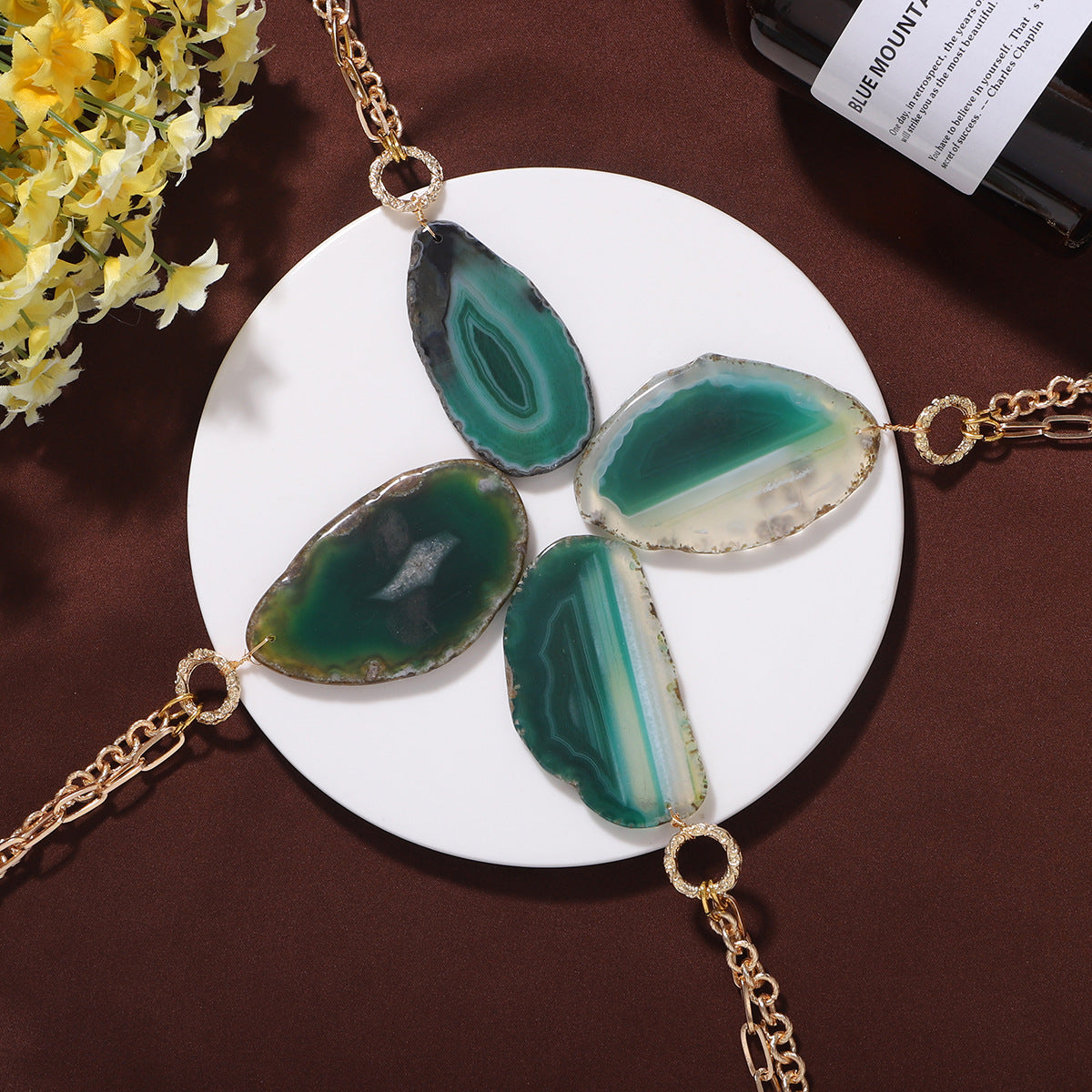 Green Agate Stone Necklace