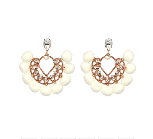 Jeweled Tassel Dangle Earrings