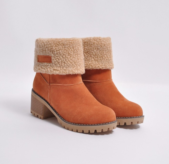 Fleece Lined Chunky High Shaft Suede Boots